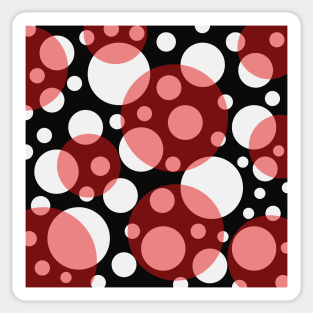 red white and black polka dot pop art Sticker